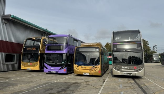 Reading Buses remembers with Poppies on the front of their buses